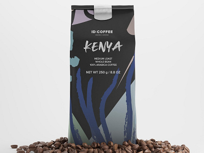 ID: COFFEE KENYA COFFEE BEANS beans branding cafe coffee design illustration logo package packaging typography ui