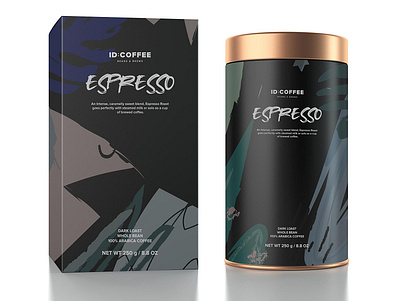 ID: COFFEE Espresso packaging design branding cafe coffee identity illustration logo package packagedesign packaging typography