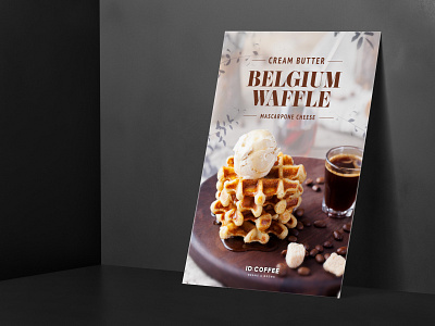 ID: COFFEE Poster 'Belgium waffle' belgium branding bread brown cafe coffee design dessert illustration logo package packaging poster typography waffle