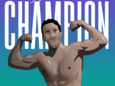 The Bodybuilder Champ ! caractere design digital art graphic design illustration