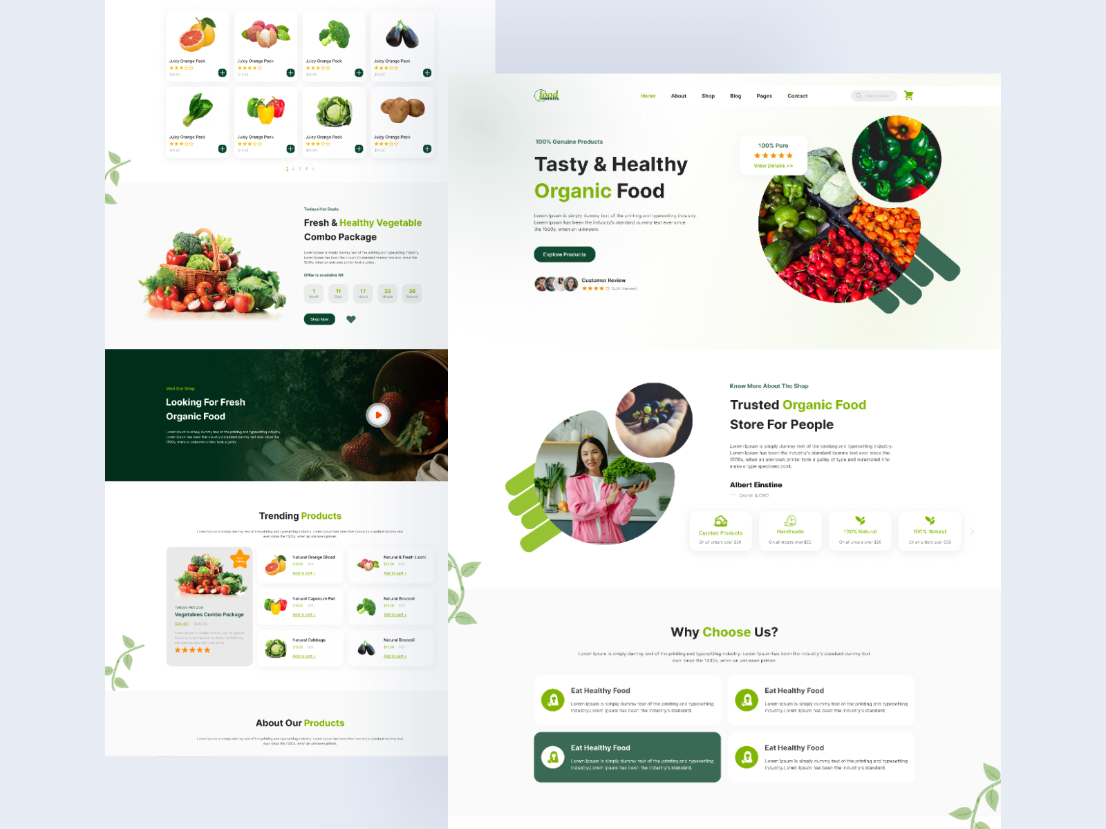 Organic Food Landing Page by Udoy Majumder on Dribbble