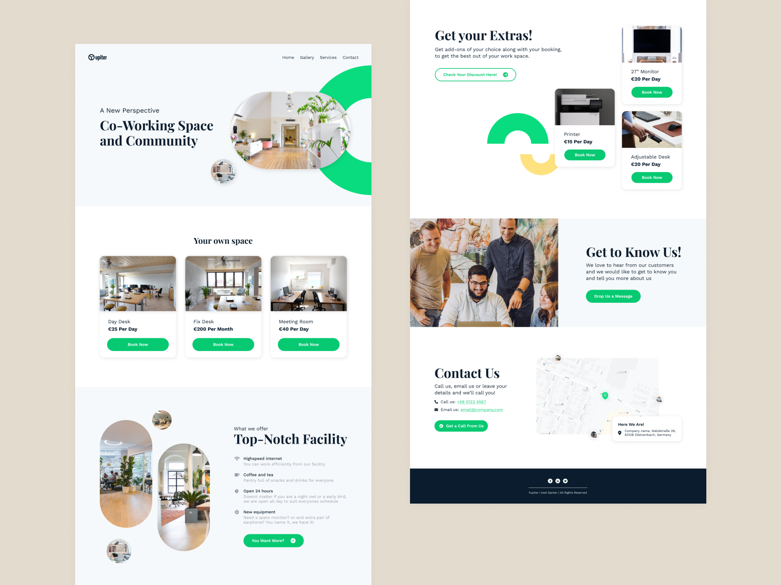 Coworking space home page by Wardah Kay on Dribbble