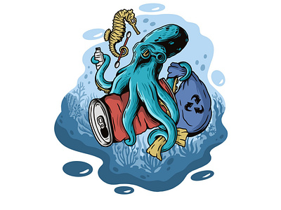 T-shirt design- octopus