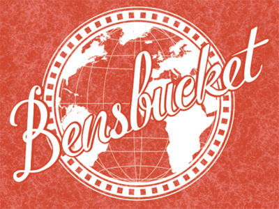 Bensbucket Logo ben bucket clean hand lettering lettering logo map red typography vector world