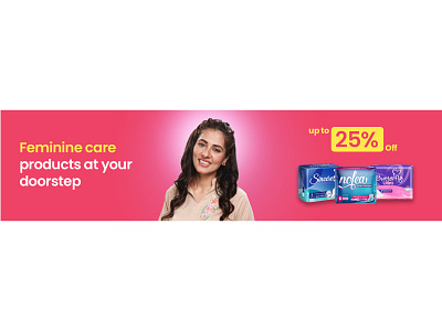 Homepage banner for feminine care products