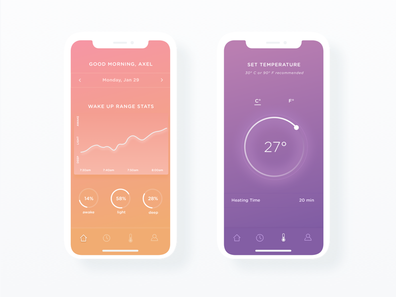 Helios visual design visual sleep app sleep alarm color gradient graphic app interface ui ux