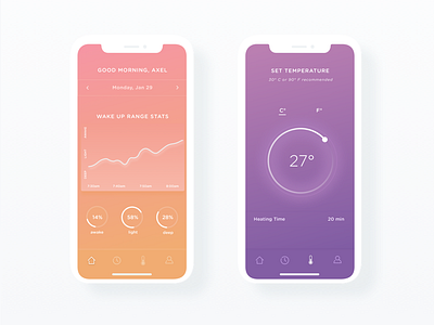 Helios alarm app color gradient graphic interface sleep sleep app ui ux visual visual design