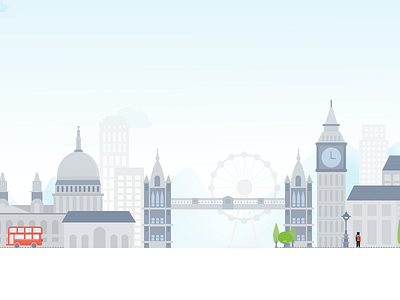 London Artwork for Zoho artwork blogpost design flat illustration officework uk