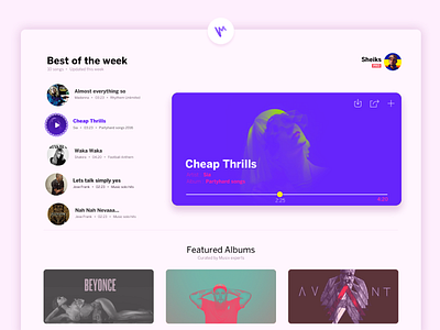 Music App minimal interface design by Sheik Mohaideen on Dribbble