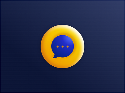 Chat app Icon app blue chat design gradient icon illustration yellow