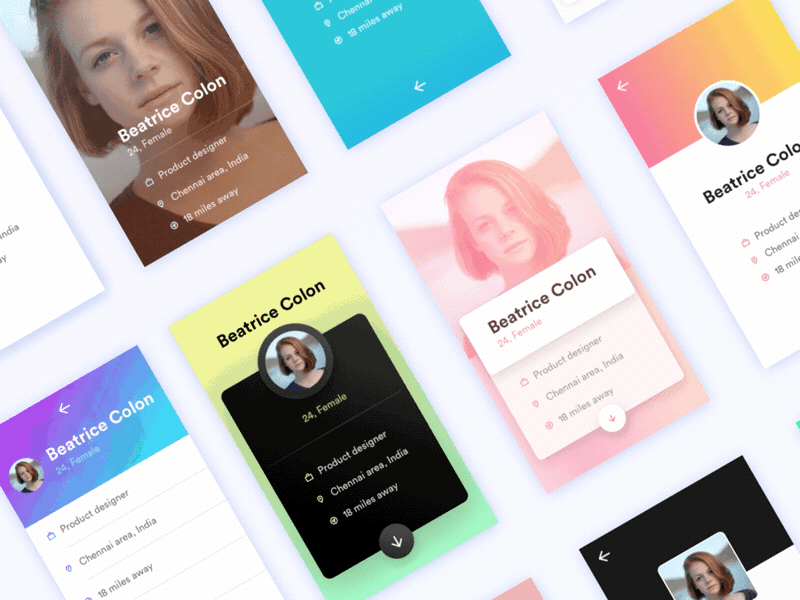 10 User Profiles UI Freebie android design flat freebie gradient ios material profile sketch ui user ux