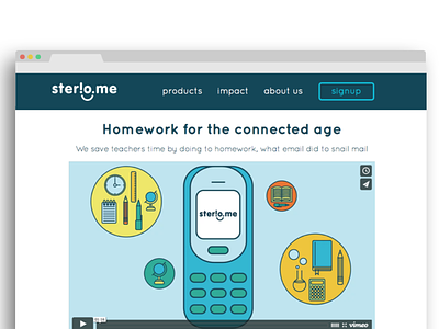 Website facelift for Sterio.me flat design illustration website
