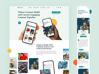 Frsthand branding collaboration content exploration images landing layout mobile story typography