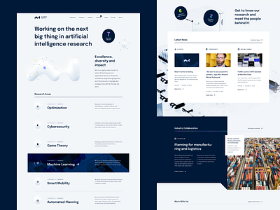 AI Center Homepage 3d shape artificial intelligence branding layout reseachers science typography university visual identity