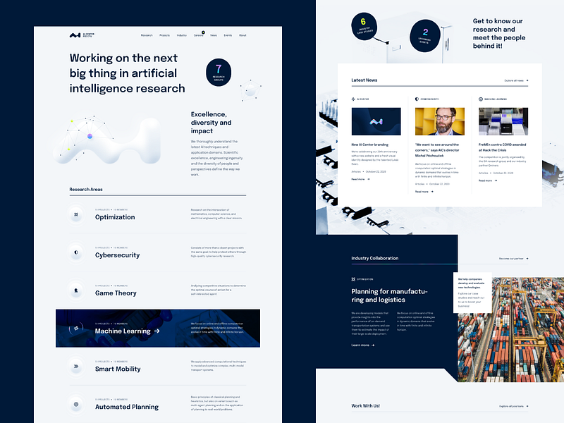 AI Center Homepage by Lukas Svarc for otwise on Dribbble