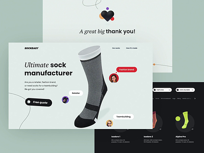 Ultimate Sock Manufacturer 3d fresh landing layout lines manufacturer socks typography