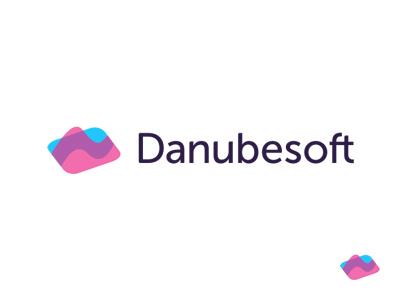 Danubesoft logo danube data logo mark software waves