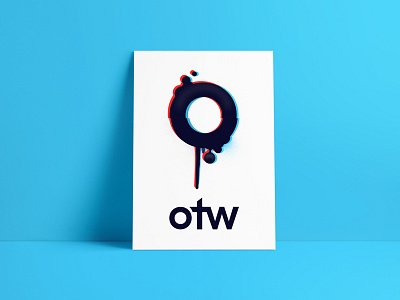otw poster 3d branding circle fluid glitch logo o otherwise otwise poster symbol