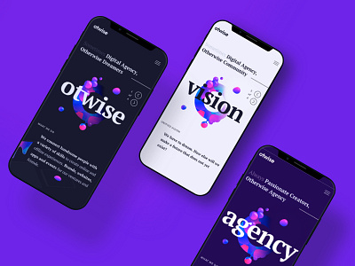 Sometimes Digital Agency agency community creators dreamers iphonex mobile otwise preview purple vision website