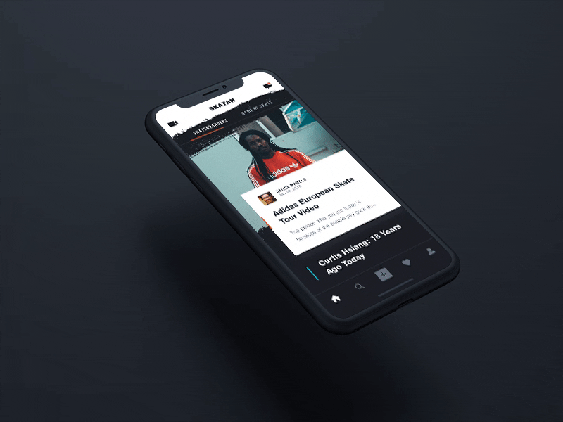 Skateboarding app concept exploration animated mockup app brush flip ios iphone skateboarding ui ux wip