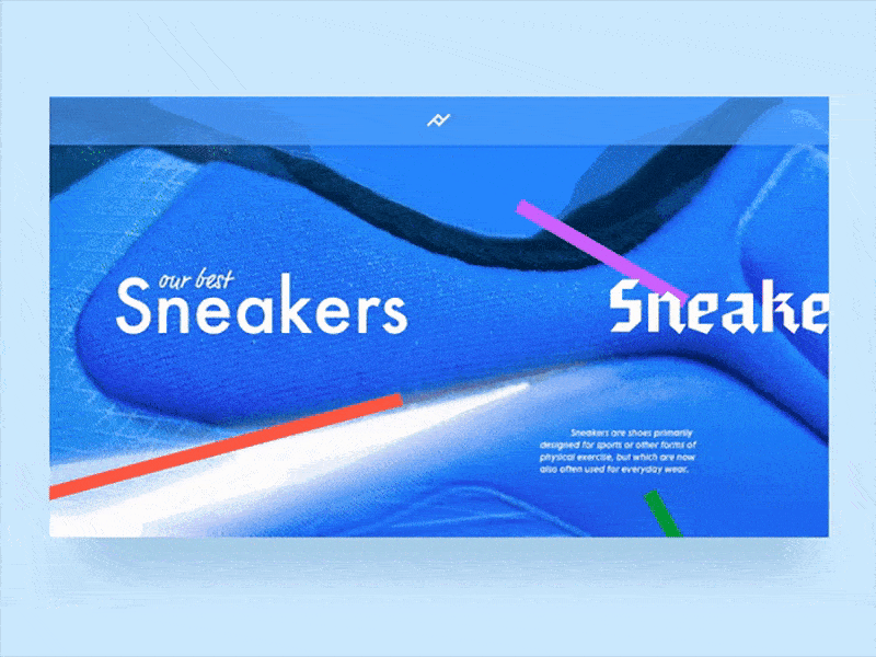 Sneakers 👟 44 03 2pas animation blue footwear landing page mikado nike shoes sneakers transition typography wip