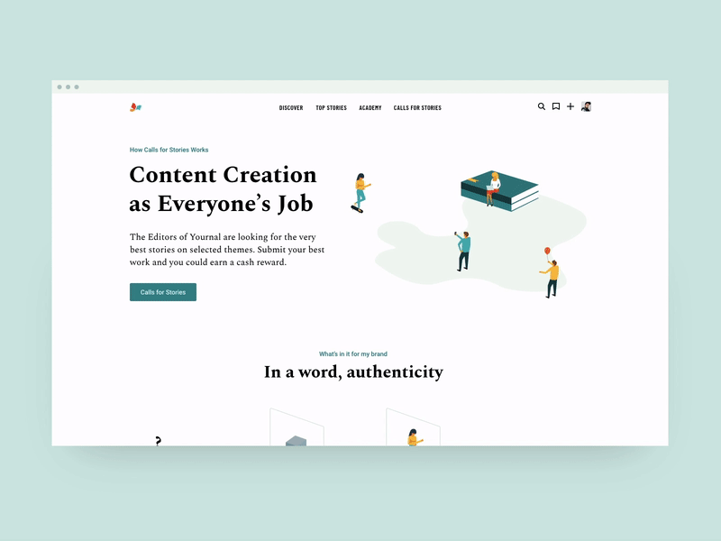 Content creation page in progress