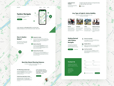Cyclers Navigate - Landing Page Exploration app branding exploration landing layout location typography