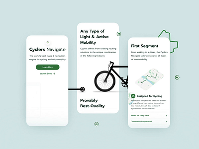 Cyclers Screen Animated animation app bike branding cycle exploration ios isometric landing layout location navigation typography