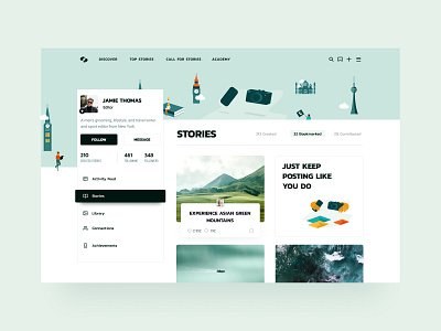 User Profile bookmarks dashboard exploration illustrations layout stories typography user user interface userprofile