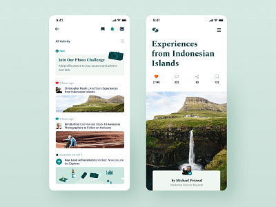 Activity & Story activity app challenge exploration ios layout location notifications story travel typography