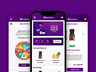 Groceteria - eCommerce Retail Mobile Application Design figma jquery jquerymobile mobile ui ui ux