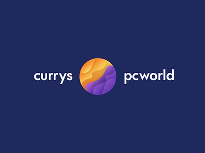 Currys/PC World Logo currys flat gradient logo minimal new pcworld purple shadow