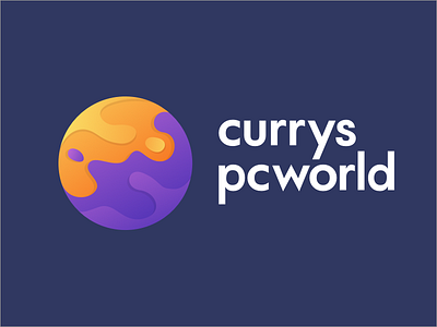 Currys/ PC World logo (REBOUND!) flat fluid gradient icon liquid logo minimal new type ui