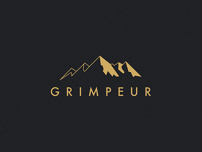 Grimpeur logo branding cycling dark gold logo minimal mountains