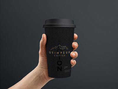 Coffee cup branding black branding coffee cup cycling gold mountains