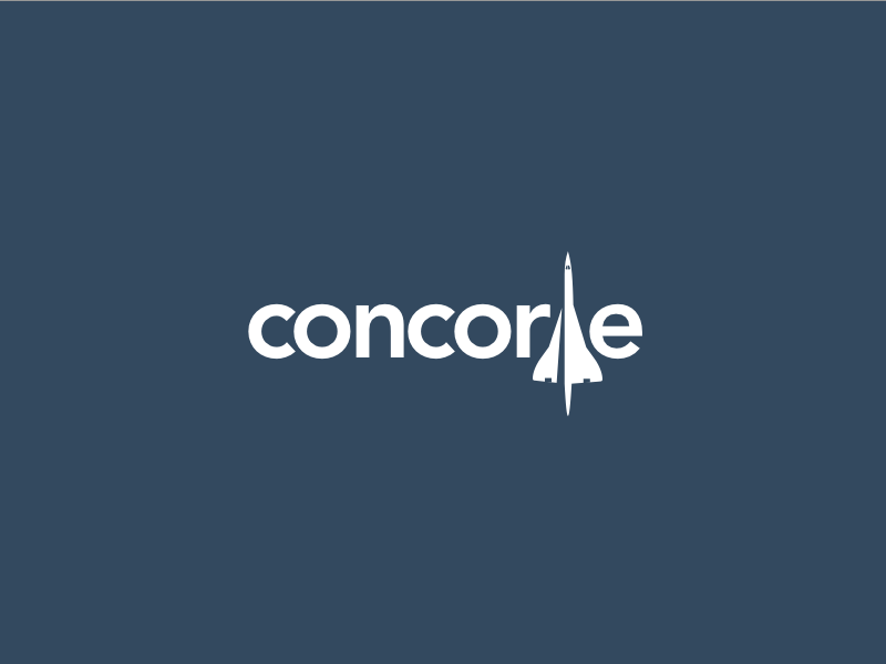 Concorde avenir minimal flat typography logo fly