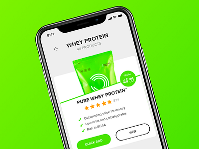 Bulk Powders App app fitness green interaction ios ui