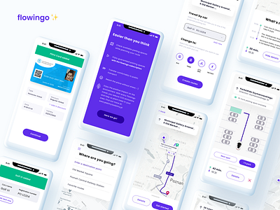 flowingo 🧭 your daily assistant supporting combined travel business strategy diploma graphic design ios application journey maps master diploma mobile application navigation parking planning tickets traffic travel travel assistant ui design ux design