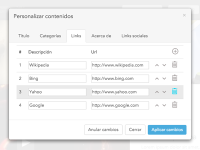 Modal - Table maintainer