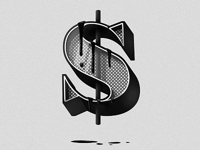 Dirty Dollar andrew footit drip illustrator oil typography vector