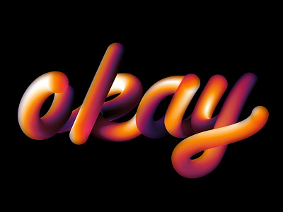 Okay 3d andrew footit illustrator south africa type typography