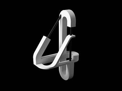 Numbers - 4 3d c4d clean minimal monochrome simple typography