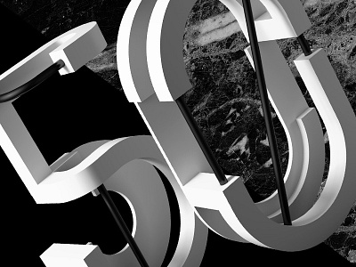 Numbers Set - 50 3d black c4d lighting minimal monochrome render. typography white