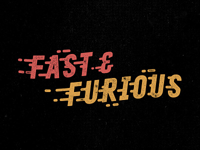 Fast And Furious app content sport typography vintage