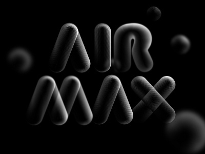 Type Testing - Air Max Black 3d bubble depth dots light lines shadow typography
