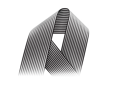 Ribbon Type - A bend flow fold lines ribbon. typography