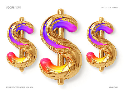 Social Status | Instagram 3d andrew footit illustration instagram media social typography