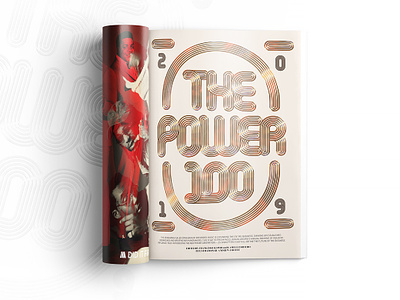Billboard Magazine - Power 100 billboard editorial gold illustration magazine metal monoline music typography