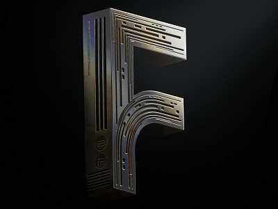 36 DaysOfType | F andrew footit illustrator iridescent metal photoshop tech typography