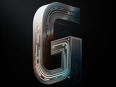 36 Days of type - G 36daysoftype andrewfootit metal photoshop tech typography vector